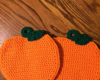Agarraderas de calabaza de ganchillo