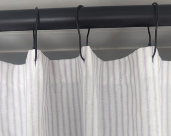 Lavender Purple Shower Curtain 72x72  Stripe Fabric purple ticking stripe shower curtain
