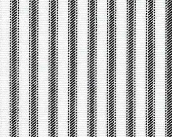 SAMPLE Black and White Ticking Stripe Fabric Sample