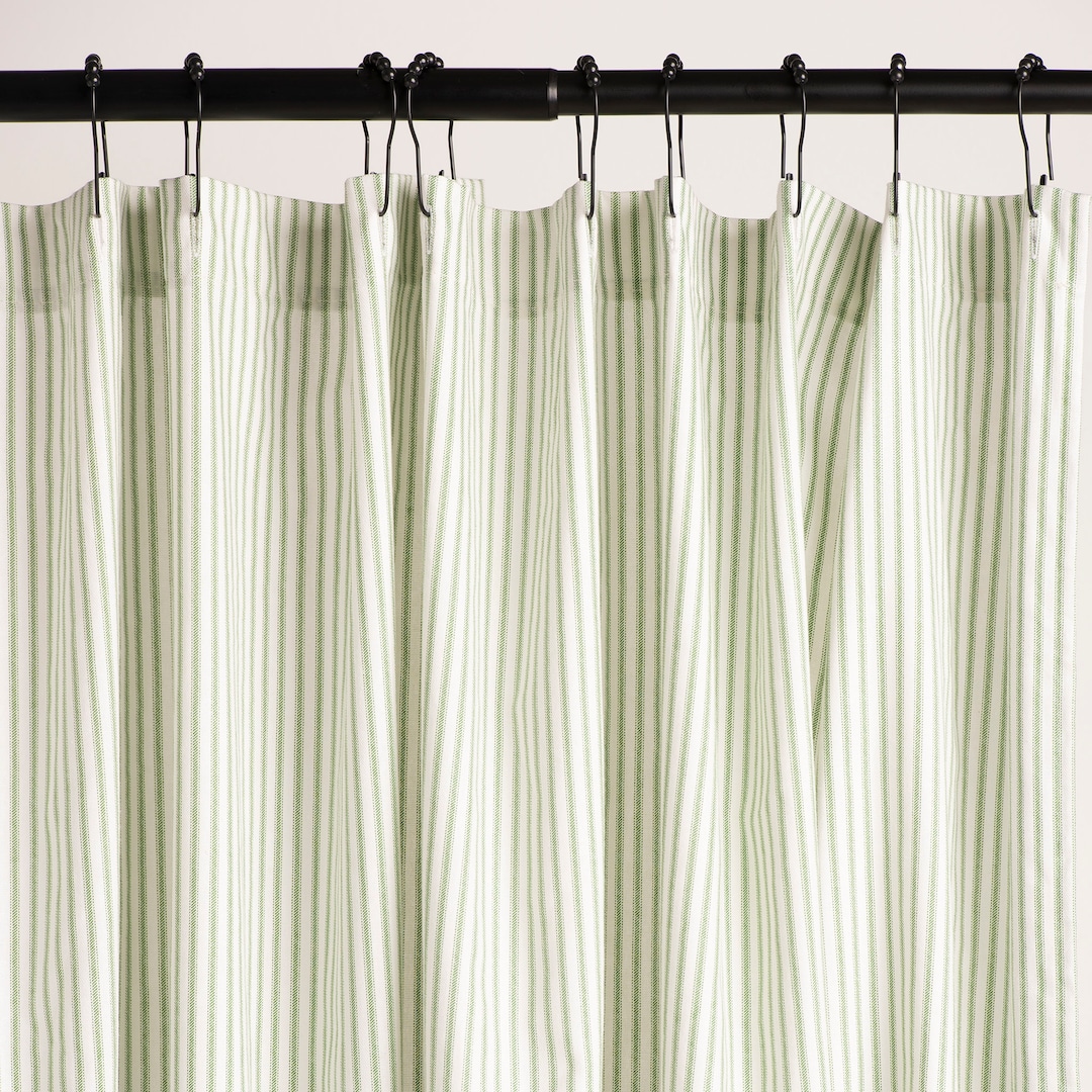 Great Description About Green Ticking Stripe Curtains