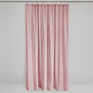 Nautical Ticking Stripe Grommeted Shower Curtain 72x72 or 72x 84 Grey, Brown, Navy, Black, Red Ticking Stripe Fabric image 5