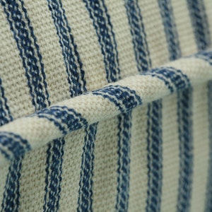 Navy Blue Ticking Stripe Throw Pillow Cover 18x18 image 3