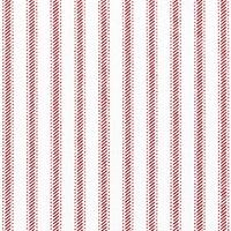 Red Ticking Stripe Duvet Cover - Made in USA immagine 4