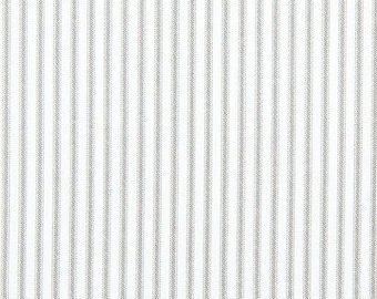 SAMPLE Gray and White Ticking Stripe Fabric Sample