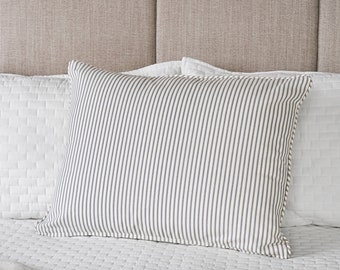 Ticking Stripe Sham Gray Standard Size 20 x 26