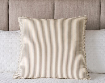 Ticking Stripe Sham Brown Euro 26 x 26