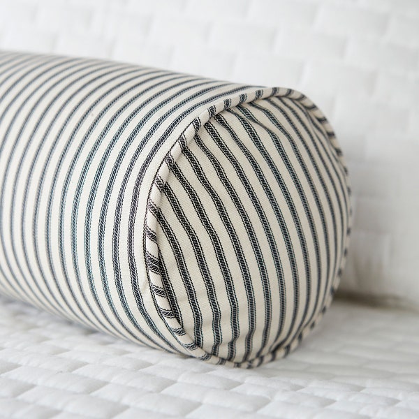 Blue Bolster Pillow Etsy