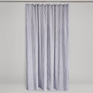 Nautical Ticking Stripe Grommeted Shower Curtain 72x72 or 72x 84 Grey, Brown, Navy, Black, Red Ticking Stripe Fabric image 3