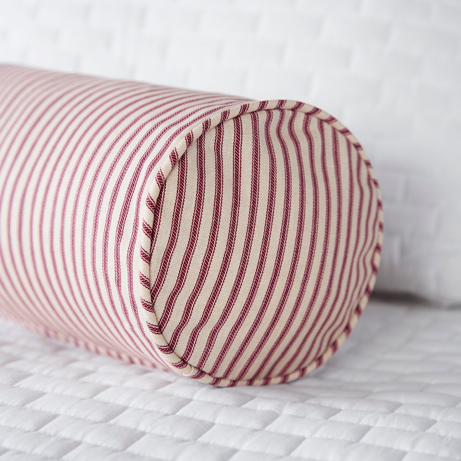 Ticking Stripe Bolster Pillow with Insert 6 x 12 Black Etsy