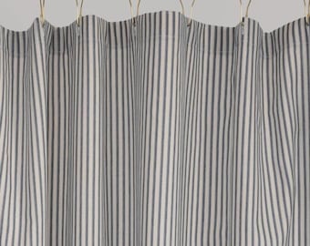 Vintage Ticking Stripe Shower Curtain: 100% Cotton, Made in USA
