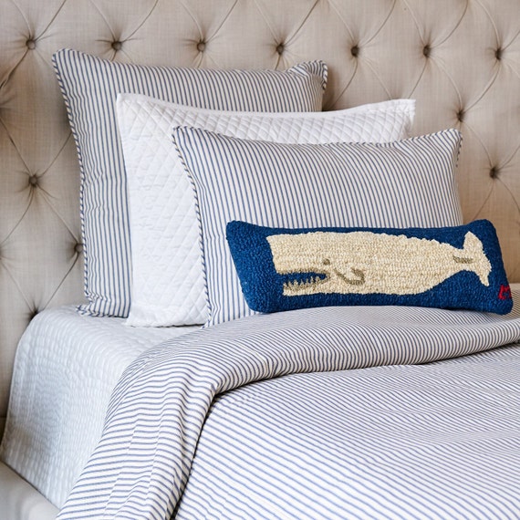 Navy Blue Ticking Stripe Duvet Cover Set – 100% Cotton other colors available