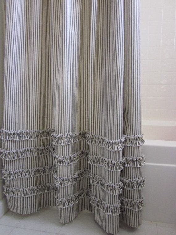 ticking stripe shower