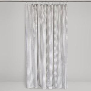 Nautical Ticking Stripe Grommeted Shower Curtain 72x72 or 72x 84 Grey, Brown, Navy, Black, Red Ticking Stripe Fabric image 6