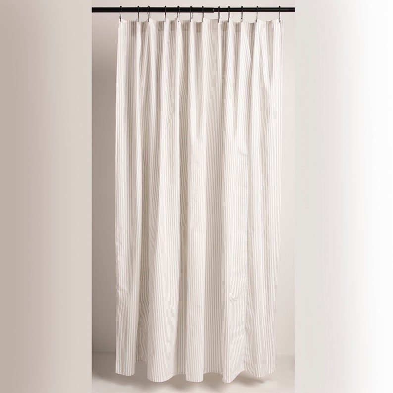 SouthernTickingCo Ticking Stripe Shower Curtain - Thumbnail 2