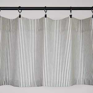 Ticking Stripe Valance Black and Cream Ticking