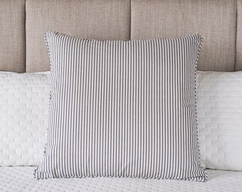 Ticking Stripe Sham Blue Euro 26 x 26