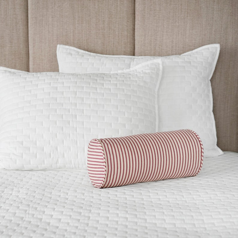 Ticking Stripe Bolster Pillow With Insert 6 X 12 Black Etsy