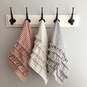 Decorative Hand Towels With Ruffles | Gray Red Navy Blue  Brown