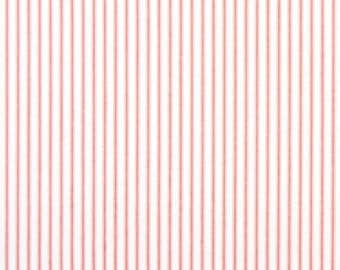 SAMPLE Red and White Ticking Stripe Fabric Sample