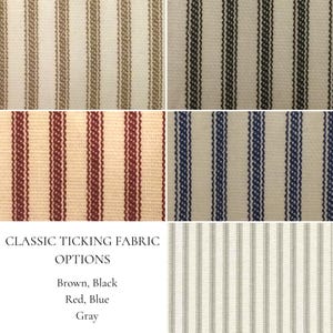 Ticking Stripe Shower Curtain Classic 100 Percent Cotton Made in USA by Southern Ticking Co 5 Colors