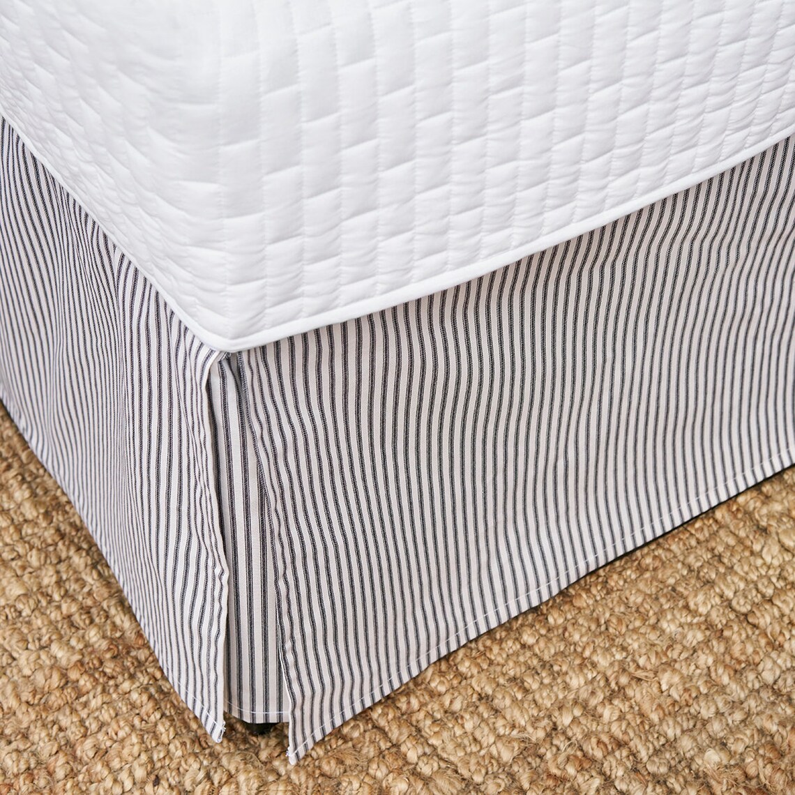 Ticking Stripe Bed Skirt Black Ticking Stripe Fabric Etsy