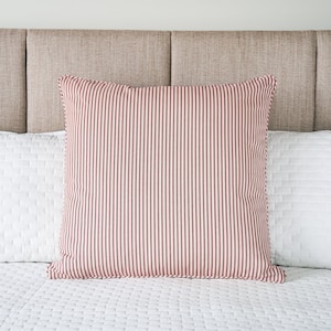 Ticking Stripe Sham Red Euro 26 x 26