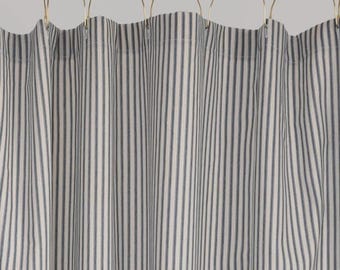 Classic Ticking Stripe Shower Curtain 72x72 7 Colors Classic Ticking 100% Cotton