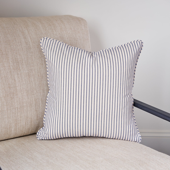 Blue stripe throw pillow hotsell