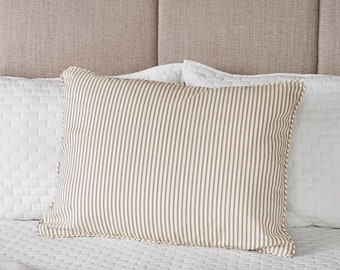 Ticking Stripe Sham Brown Standard Size 20 x 26