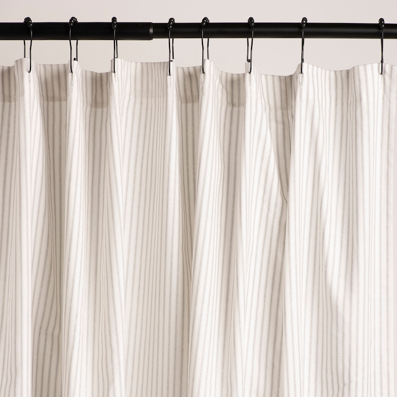 SouthernTickingCo Ticking Stripe Shower Curtain