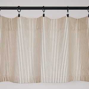 Ticking Stripe Valance Brown Ticking