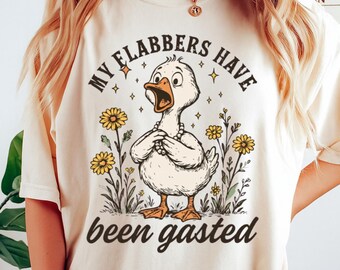 Camiseta "Mis Flabbers se han quedado boquiabiertos", Camiseta de pato graciosa, Camiseta de pato adorable, Camiseta con frase divertida, Regalo para amantes de los patos, Camiseta de humor, Sudadera de pato
