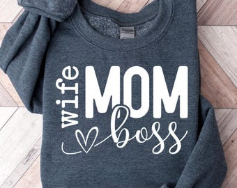 Shirt baas moeder, Moederdagcadeau, waardering moeder, cadeau voor moeder, sweater, meisje baas, moeder ronde hals, shirt vrouw, shirt baas vrouw, moeder baas shirt