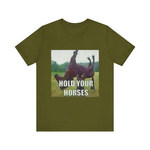 Hold Your Horses Meme Shirt- Funny Shirts, Parody Tees, Offensive Tees, Meme Shirt, Funny Meme, Funny College Shirt, Antimeme, Tiktok