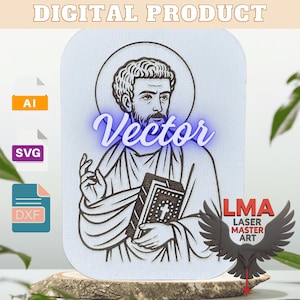 Sveti Luka | Sankt Lukas ikonvektor | Ortodox laserskuren fil (SVG, DXF, AI)