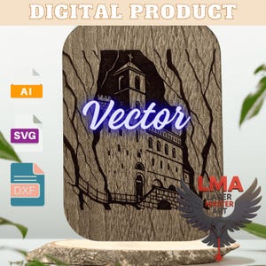 Manastir Ostrog | Digitaal bestand SVG, AI en DXF | Bestand voor lasersnijden en -graveren