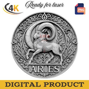 Aries Zodiac Sign PNG for Laser Engraving  Astrology Digital Download