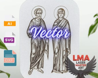 Saints Joachim and Anna Icon | Laser Cut Engrave SVG, DXF, AI (Digital File)