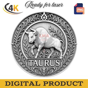 Taurus Zodiac Sign PNG for Laser Engraving  Astrology Digital Download