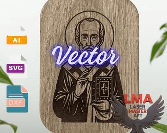 Saint Nicholas SVG File: Laser Cut & Engrave (Digital Download