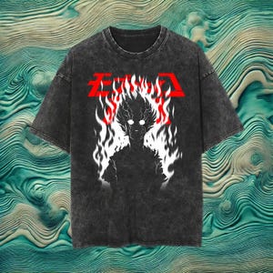 Vintage Washed Ninja Anime-Inspired Graphic Tee, Emo Dark Fantasy T-Shirt for Men & Women | Stylish Unisex Cotton Streetwear