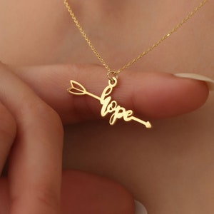 Hope necklace, Hope Word Necklace, Gold hope necklace, Silver Hope Necklace for Woman, Religious Gift for Woman, Birthday Gift