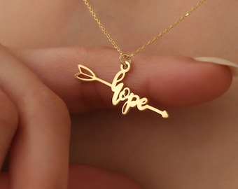Hope necklace, Hope Word Necklace, Hope Necklace for Woman, Religious Gift