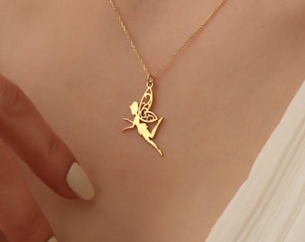Fee Halskette, Wunsch Fee Halskette, Fee Flügel Halskette, bezaubernde Fee Anhänger Halskette, wunderliche magische Schmuck