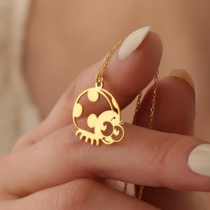 Ladybug Necklace, Gold Ladybug Pendant, Good Luck Charm Necklace, Nature Jewelry, Cute Ladybug Charm, Animal Jewelry, Luck Gifts