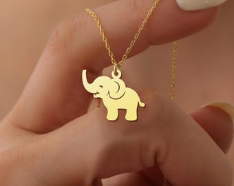 Elephant Necklace, Lucky Elephant Pendant, Animal Charm, Minimalist Elephant Jewelry, Symbolic Strength Gift, Good Lucky Gift