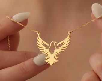 Eagle Necklace for Women, Hawk Necklace, American Eagle Silhouette Jewelry, Delicate Eagle Necklace, Wild Bird Necklace Jewelry Gift
