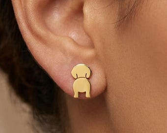 Beagle Earrings, Cute Dog Stud Earrings, Minimalist Pet Jewelry, Dainty Animal Earrings, Gift For Dog Mom