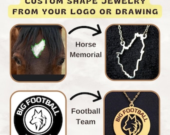 Create Your Own Custom Shape Jewelry, Personalized Design Jewelry, Company Logo Necklace, Personalized Logo Drawing or Character Necklace