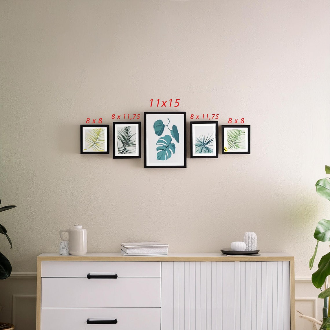 Nail-free Frame Collage Set for Aesthetic Walls 5 Pieces 12x16, 8x12 ...